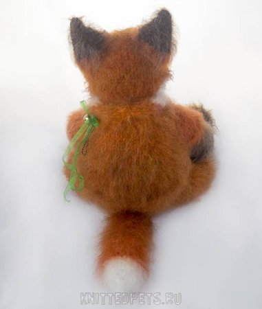 Лис, лисичка, вязаная интерьерная игрушка