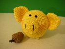 Ёлочная игрушка свиношарик жёлтый